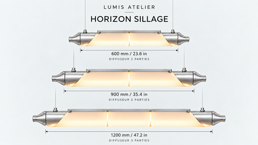HORIZON aluminium brossé, planche de formats