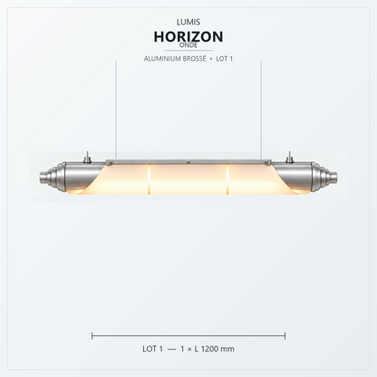 HORIZON Onde 1200 mm, aluminium brossé