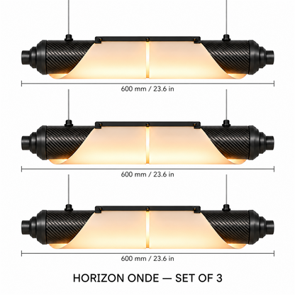 HORIZON ONDE — 600 mm — lot de 3 — suspension linéaire en carbone