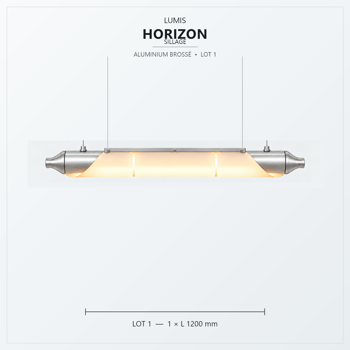 HORIZON Sillage 1200 mm, aluminium brossé