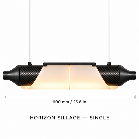 HORIZON SILLAGE — 600 mm — unité — suspension linéaire en carbone