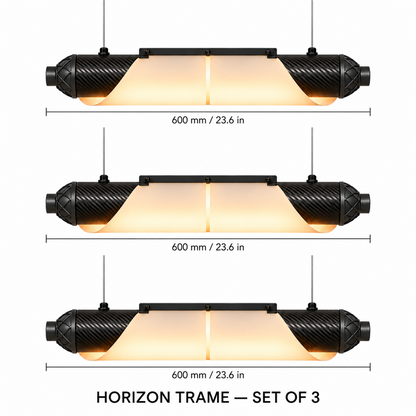 HORIZON TRAME — 600 mm — lot de 3 — suspension linéaire en carbone