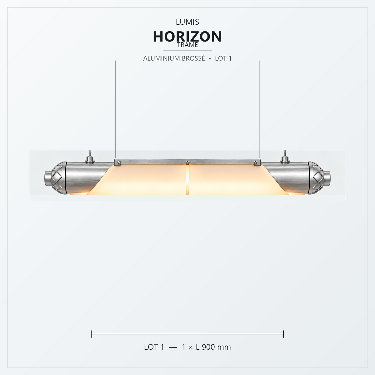 HORIZON Trame 900 mm, aluminium brossé