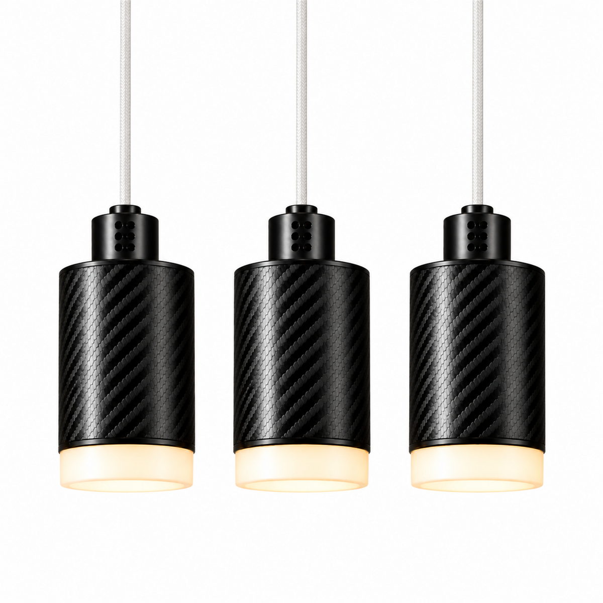 PULSE Pendant 01 — configuration Trio — suspension en carbone