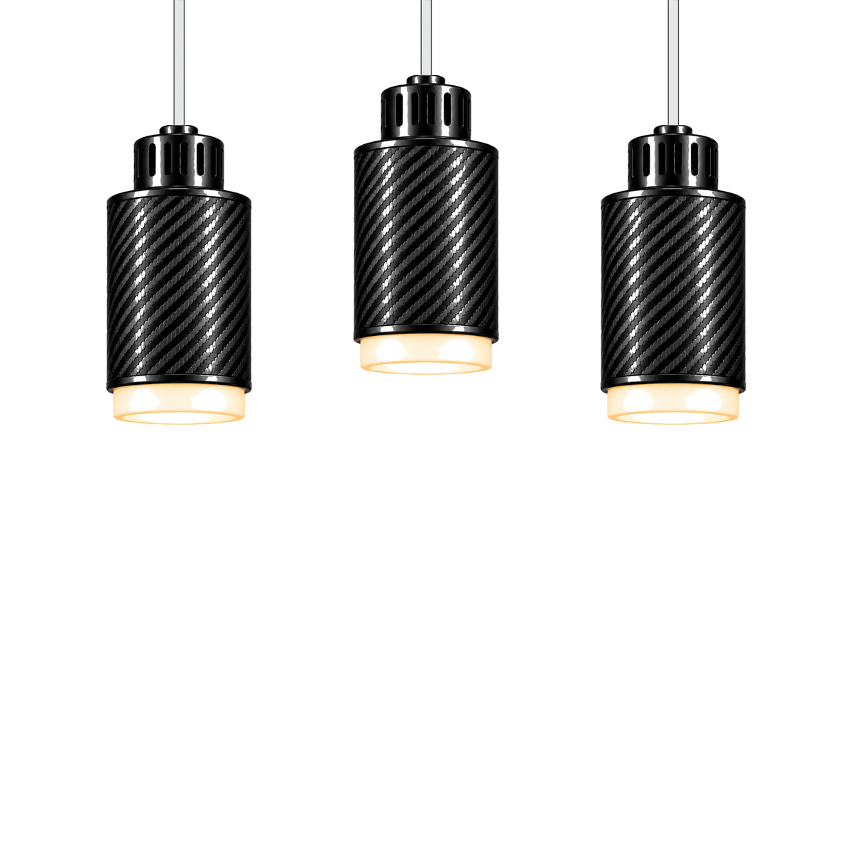 STRIA Pendant 01 — configuration Trio — suspension en carbone