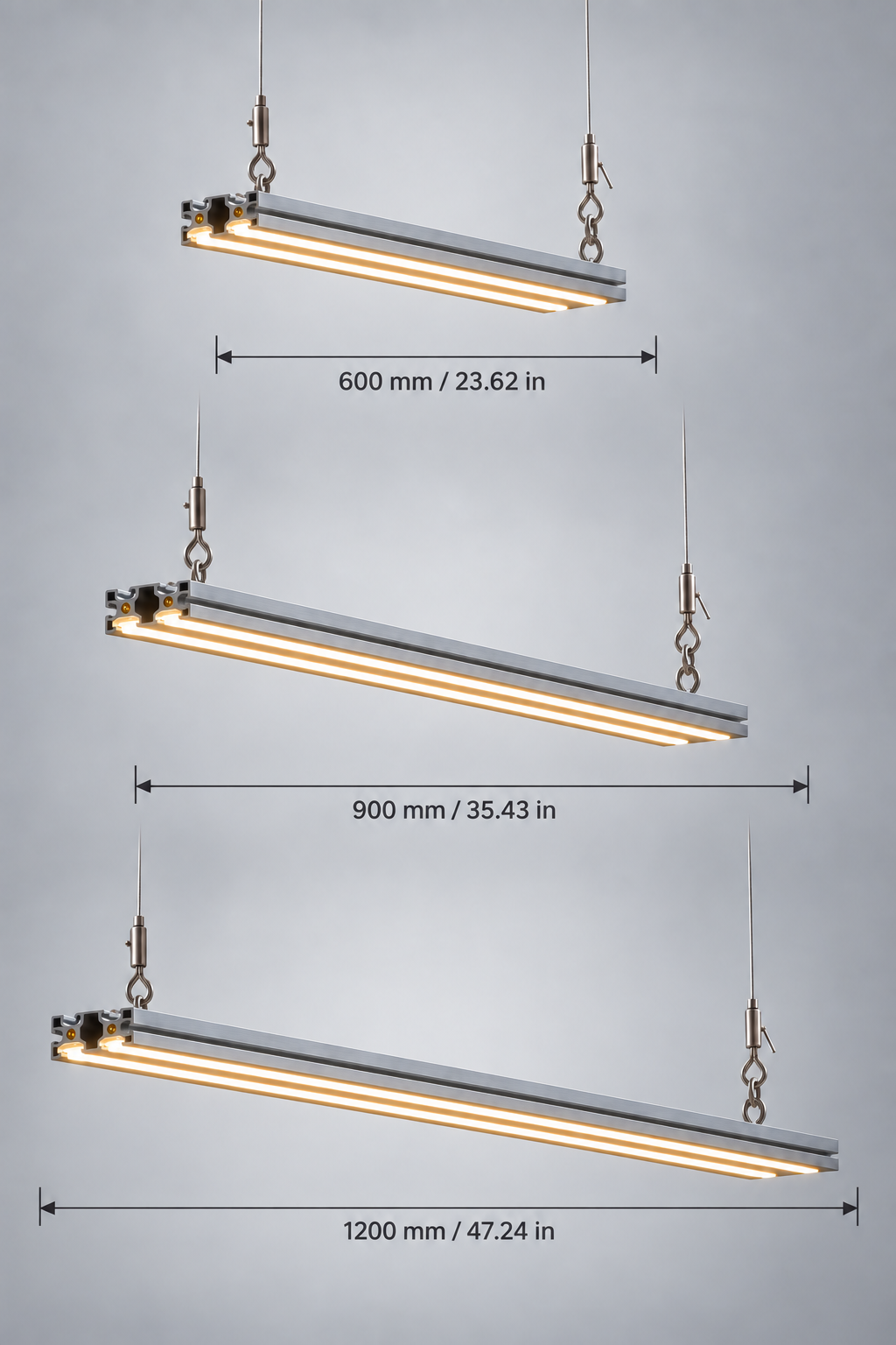 LIGNE 02 : deux lignes lumineuses — comparatif de conception